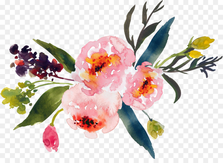 900x660 Flower Bouquet Watercolor Painting Clip Art