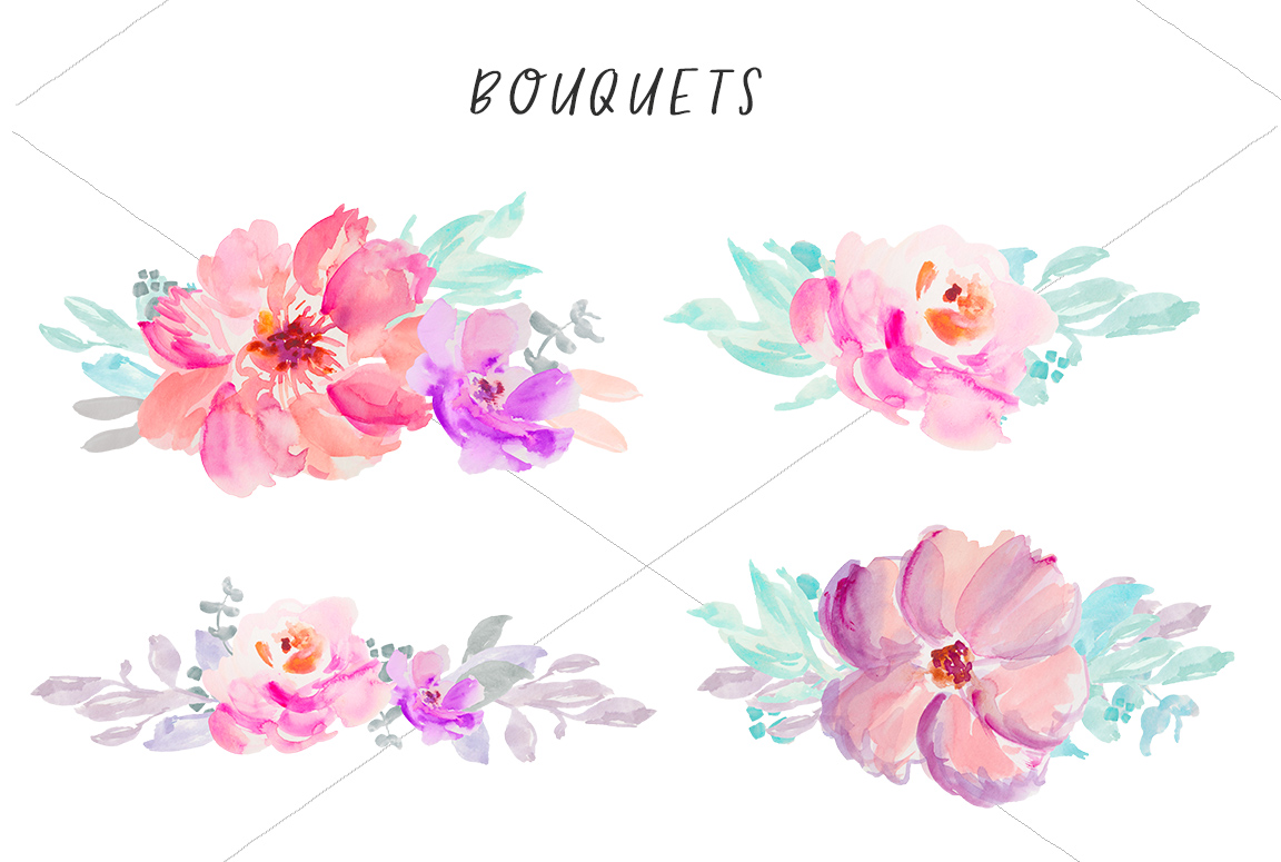 1152x775 Watercolor Floral Clip Art