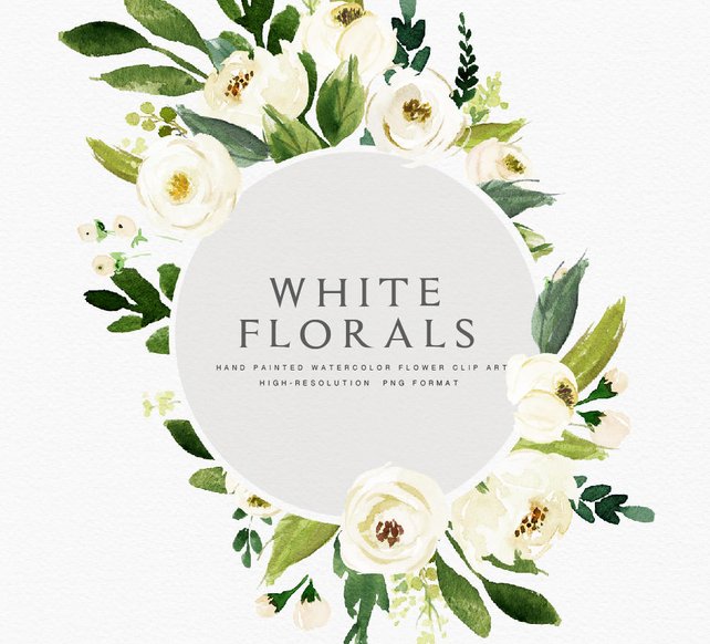 642x582 Watercolor Floral Clip Art Floral Frameindividual Png Etsy
