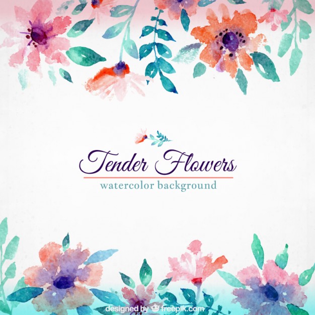 626x626 Watercolor Floral Background Vector Premium Download