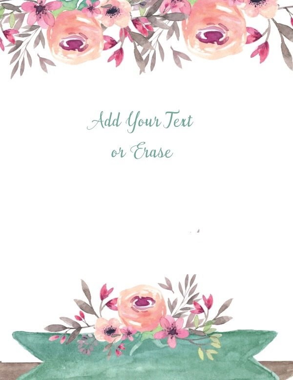 600x776 Free Watercolor Floral Background Customize Online Free