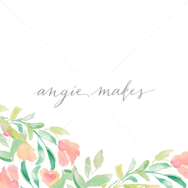600x600 A Cute, Painted Floral Border With Pink And Green Watercolor Elements