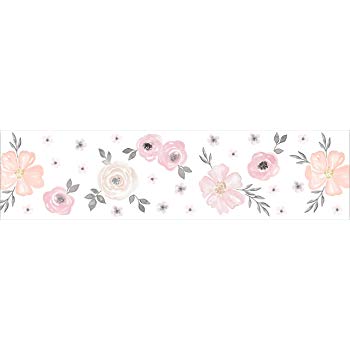 350x350 Blush Pink, Grey And White Wallpaper Wall Border For