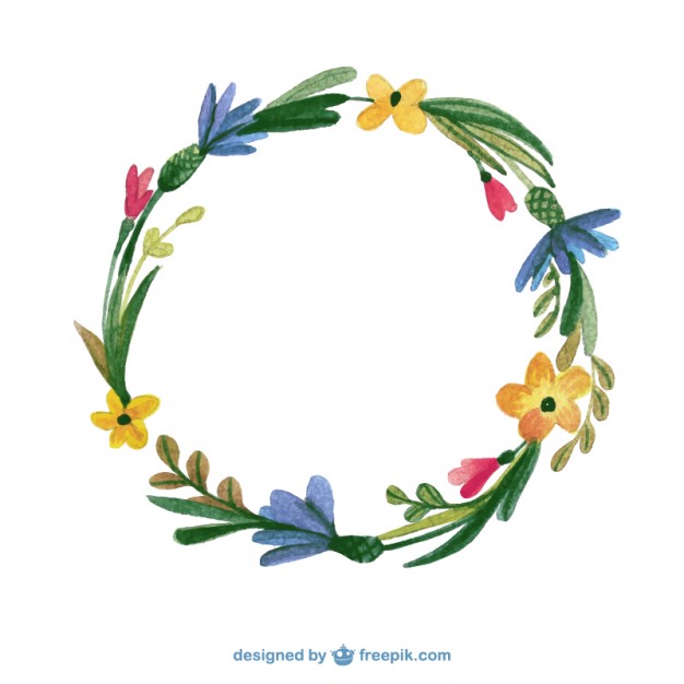 626x626 Watercolor Floral Frame Vector Free Download