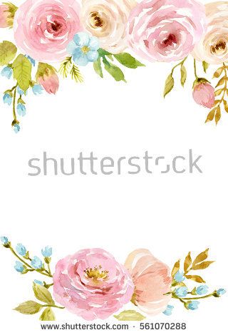 320x470 Downloadable Watercolor Floral Border By Waterncolour On Etsy