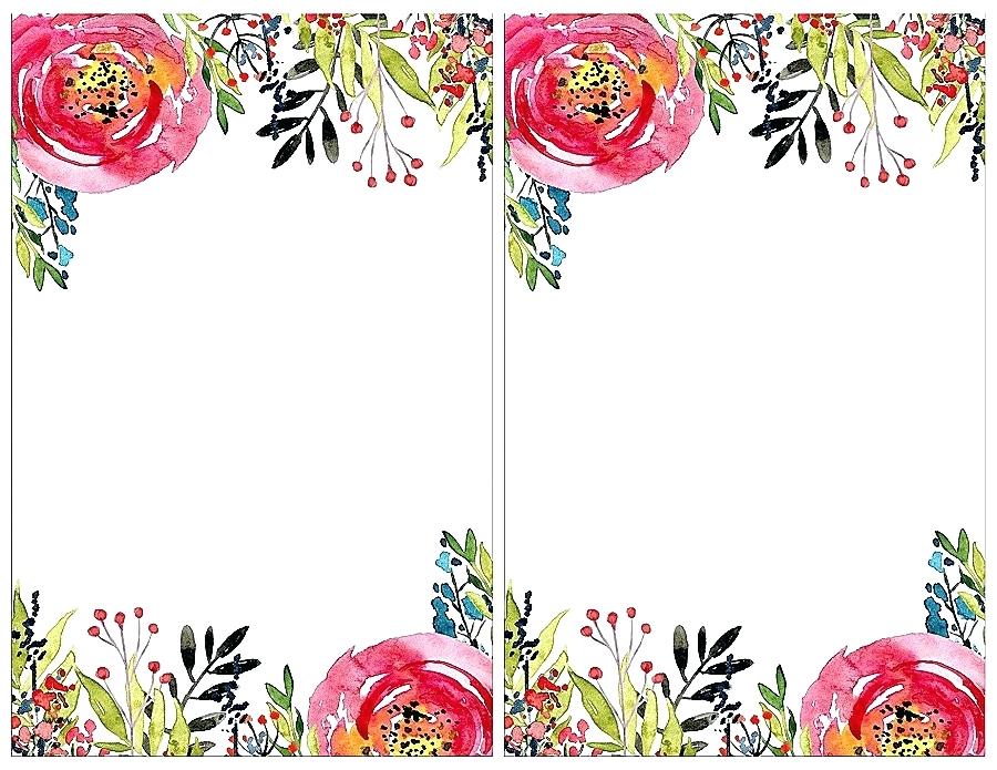 Watercolor Floral Border Paper Printable at GetDrawings | Free download