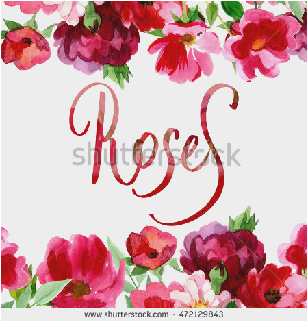 450x470 Watercolor Floral Border Paper Printable Luxury Rose Bouquet