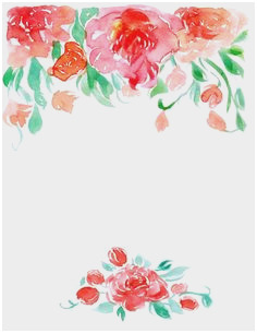 236x305 Watercolor Floral Border Paper Printable Pretty Floral Well Card