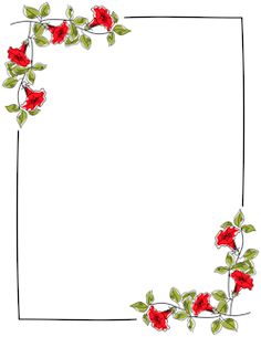 236x305 Watercolor Floral Border Paper Printable Printable Stationary