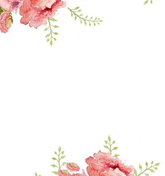 564x600 Watercolor Flower Border Flower Beauty Wallpaper