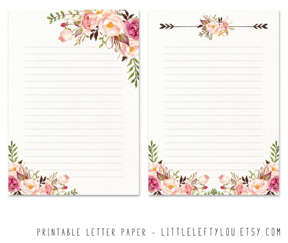 570x481 Flower Writing Paper