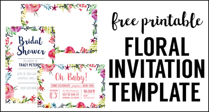 700x375 Floral Borders Invitations {Free Printable Invitation Templates