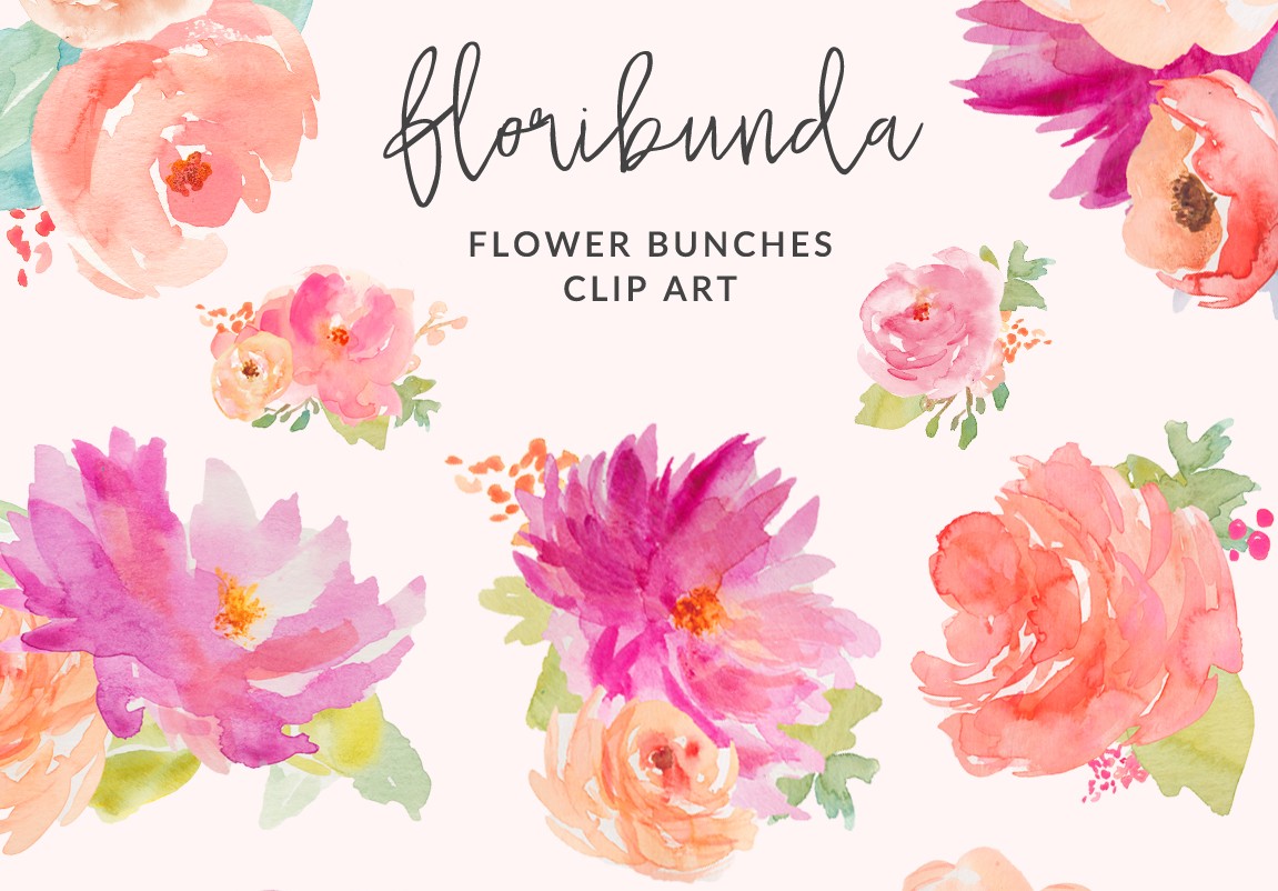 1151x802 Watercolor Floral Clip Art
