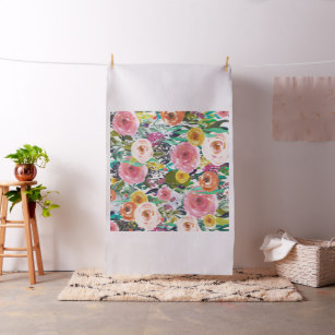 307x307 Watercolor Floral Fabric Zazzle