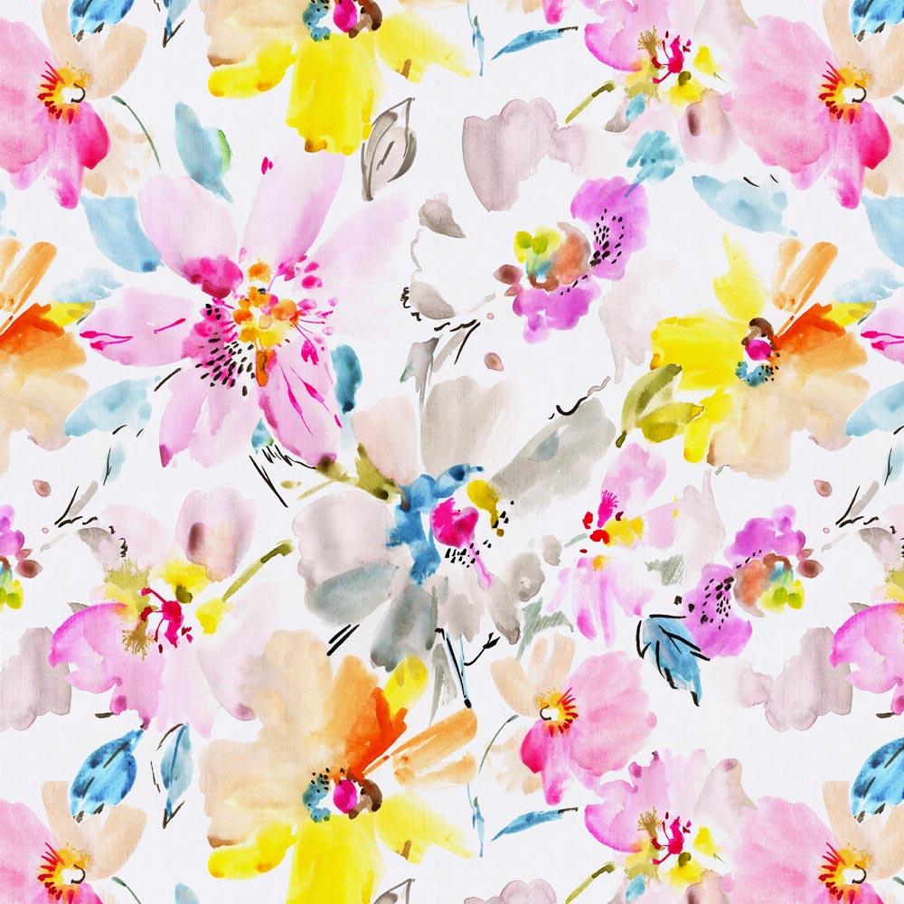 1000x1000 Watercolor Floral Fabric By The Yard Orange Fabric Carousel