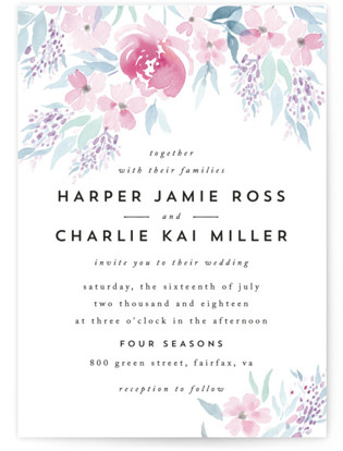 315x414 Watercolor Floral Wedding Invitations Minted