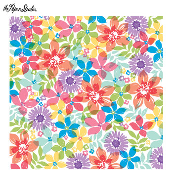 350x350 Watercolor Floral Scrapbook Paper