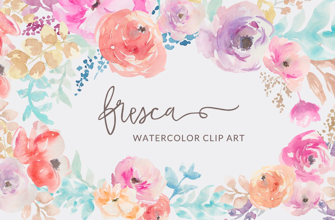 1154x758 Watercolor Flowers Clip Art By Angie Makes