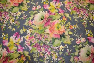 300x203 Grey Watercolor Floral Print Macbeth Cindersmoke Covington Fabric