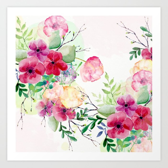 Watercolor Floral Print at GetDrawings | Free download