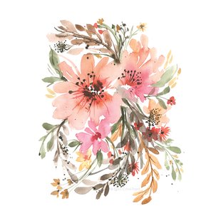 310x310 Watercolor Floral Canvas Wayfair