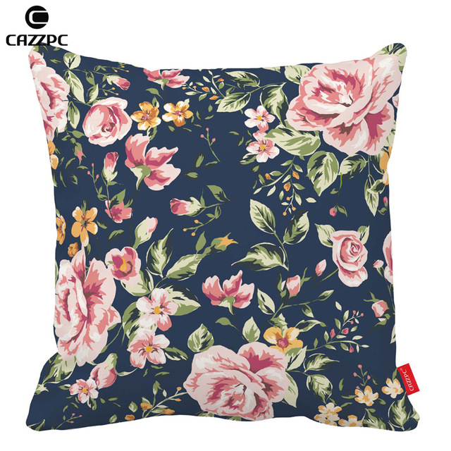 640x640 Black Vintage Pink Watercolor Floral Print Car Decorative Throw