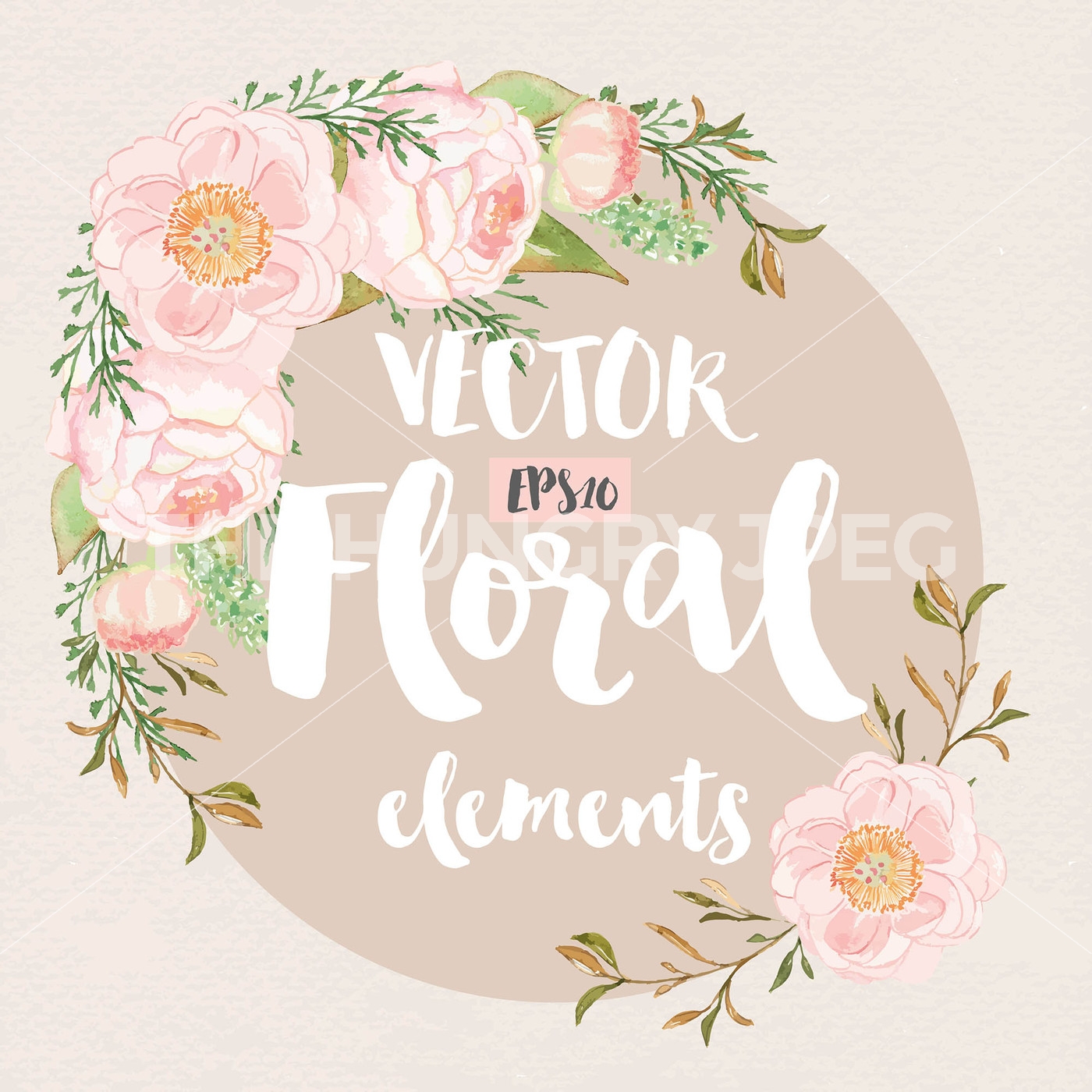 1400x1400 Vector Watercolor Rose Blush Clipart, Watercolor Flower, Pink