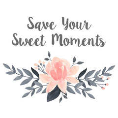 240x240 Watercolor Floral Vector Set With Flowers And Branch