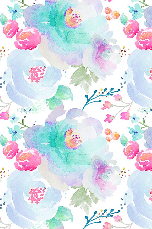 600x900 Floral Blues By Indybloomdesign
