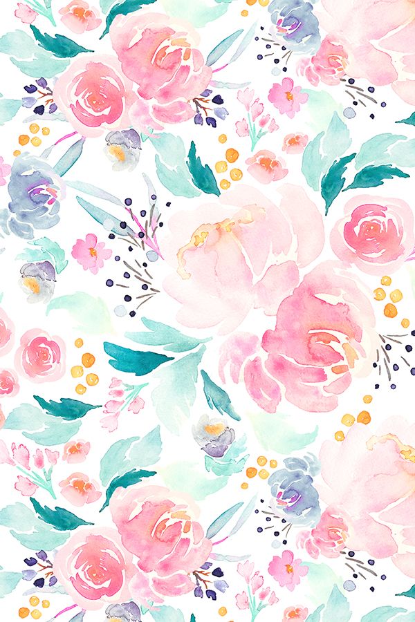 600x900 Mermaid Floral By Indybloomdesign Flower Wallpaper