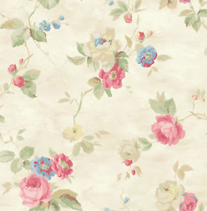 295x300 Watercolor Floral Romantic Blue Cream Pink Yellow Green Double