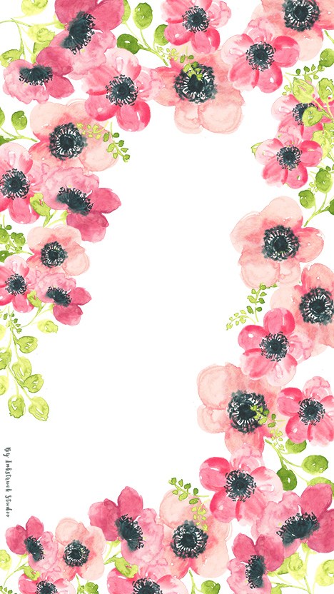 468x832 Watercolor Floral Phone Wallpaper