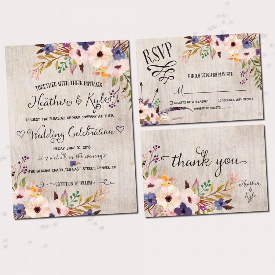 900x900 Floral Wedding Invitations
