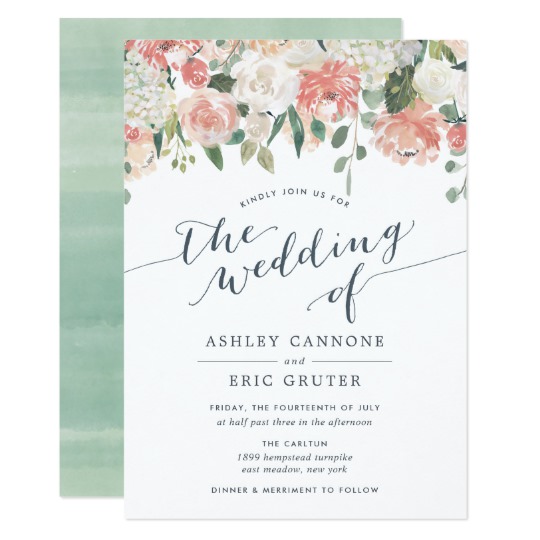540x540 Midsummer Watercolor Floral Wedding Invitation