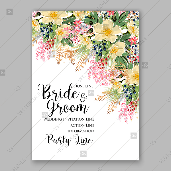 600x600 Anemone Sakura Spring Watercolor Flower Wedding Invitation Floral