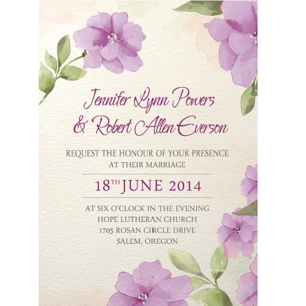 600x600 Exquisite Watercolor Flower Lace Pocket Wedding Invitation Kits