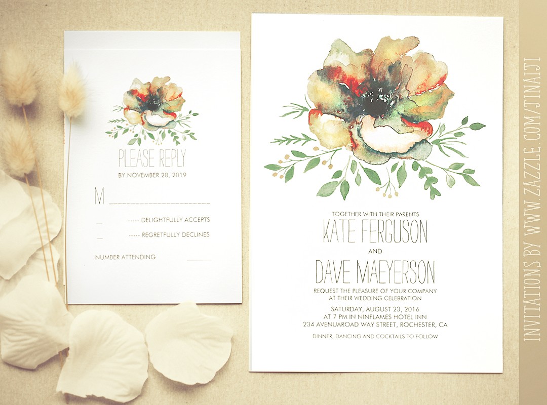 1080x800 Colorful Watercolor Flower Wedding Invitation Need Wedding Idea