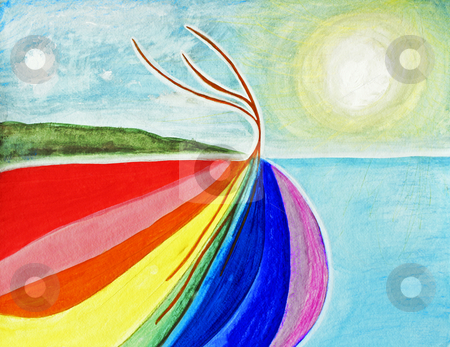 450x347 Flowing Colors, Watercolor Painting. Stock Photo