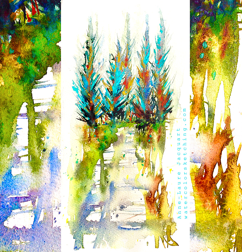 810x843 Flowing And Dripping Watercolors. Watercolor Sketching