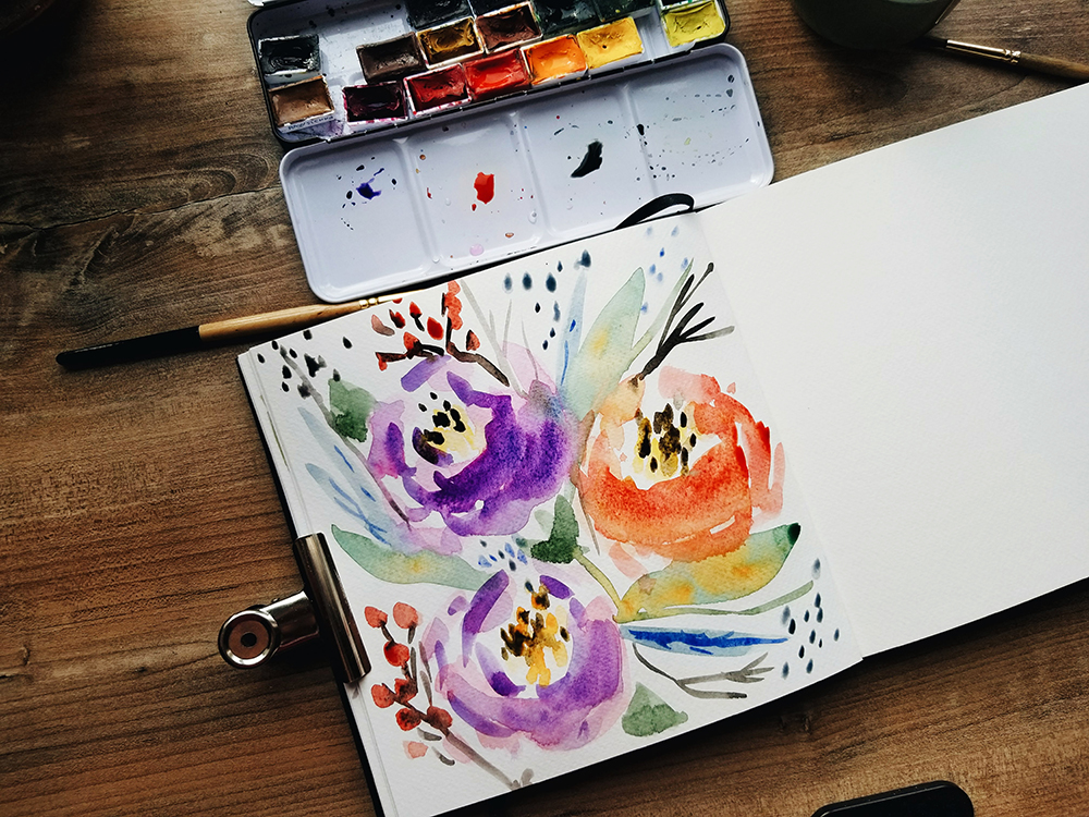 1000x750 Loose Watercolor Flowers Get Messy