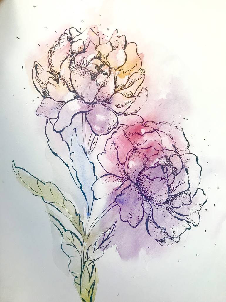 770x1027 Watercolor Flowers. Painting By Olga Piatenko Saatchi Art