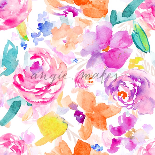 600x600 Colorful Watercolor Flower Background