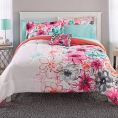 236x236 Mainstays Watercolor Floral Coordinated Bedding Set