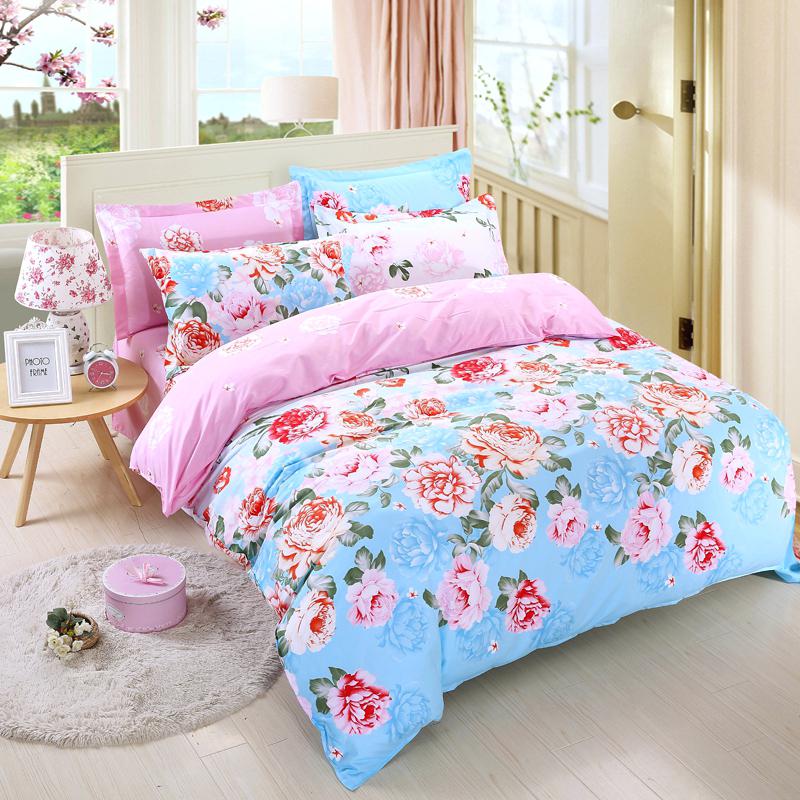 800x800 Watercolor Floral Comforter Set Decorative Flower Bedding Sets