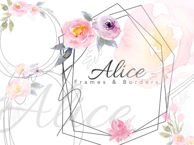 642x482 Watercolor Floral Clipart Pink Flowers Pink Roses Floral Etsy