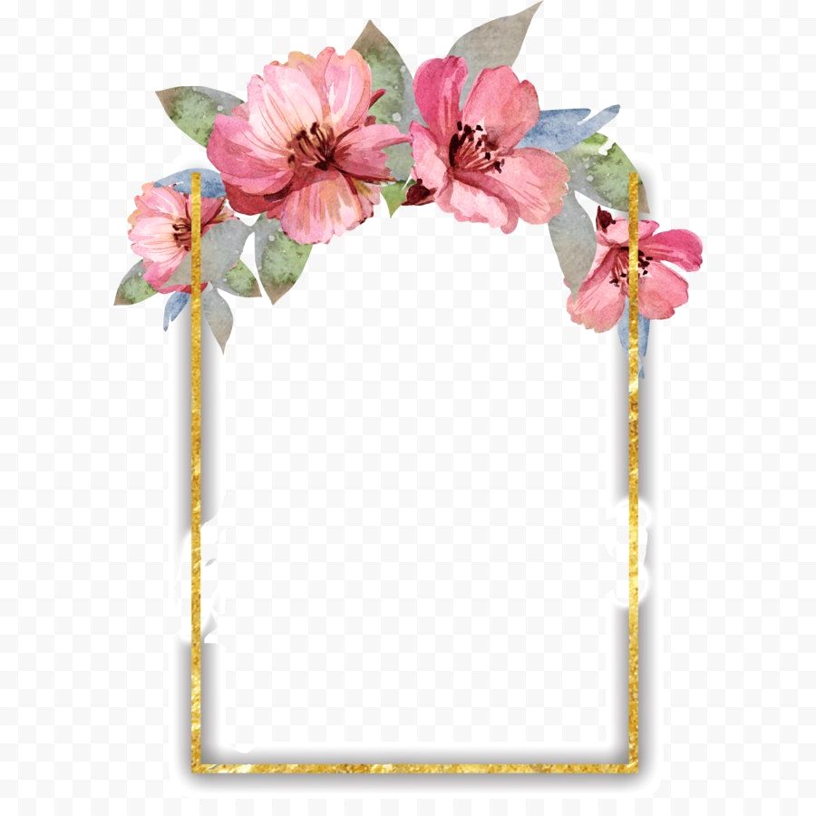 900x900 Watercolor Flower Border