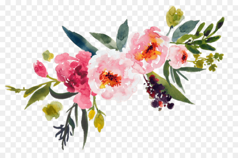 900x600 Watercolor Painting Flower Bouquet Clip Art