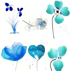 300x300 Watercolor Flower Brushes Free Download