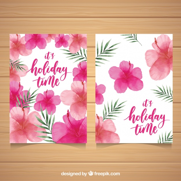 626x626 Watercolor Flowers Cards With Palm Leaves Stock Images