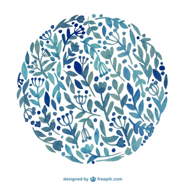 626x626 Floral Circle In Watercolor Style Vector Free Download